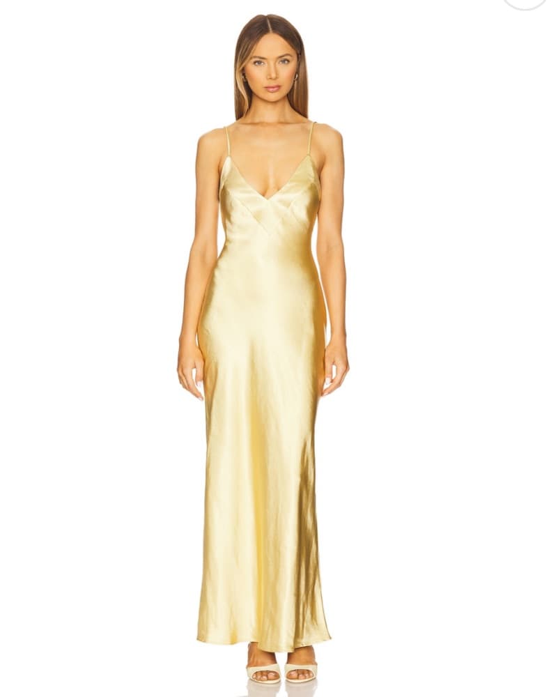 Spain Maxi Dress in Gold - Image 1