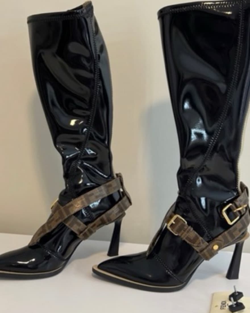 Fendi Black Zucca Boots - Image 3