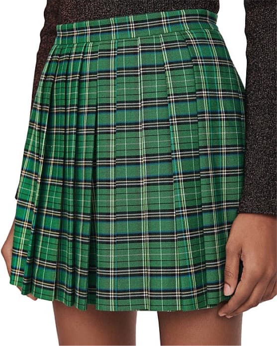 Maje Pleated Plaid Skirt \ Shorts - Image 2