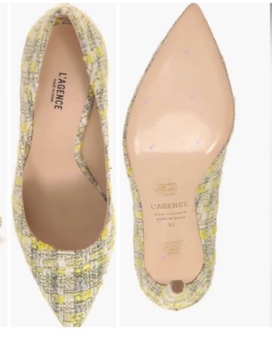 Lagence Green And Yellow Tweed Heels - Image 2