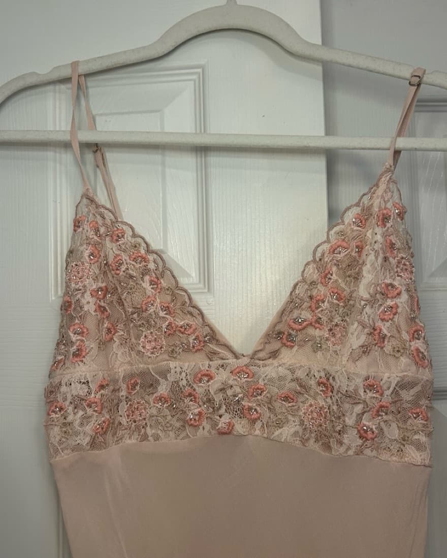 UO Pink Beaded Slip Dress - Size L - Image 2