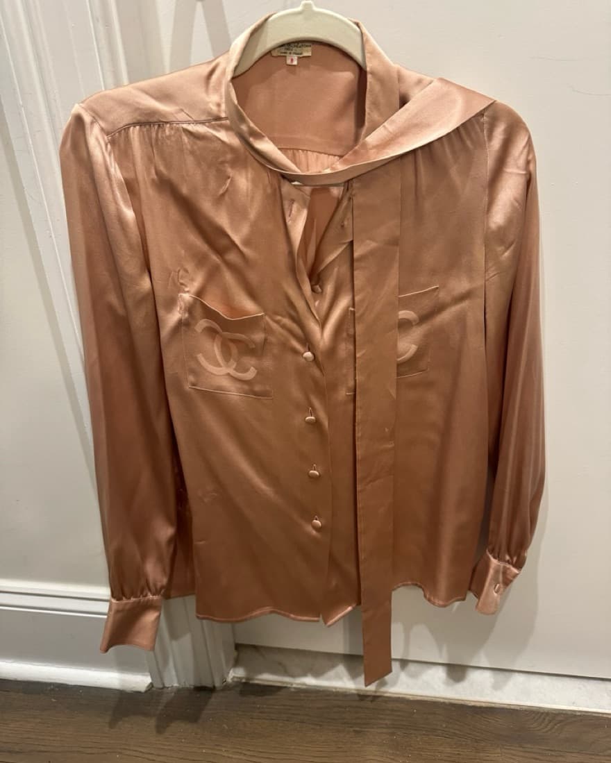 Vintage Chanel Silk Blouse - Image 1