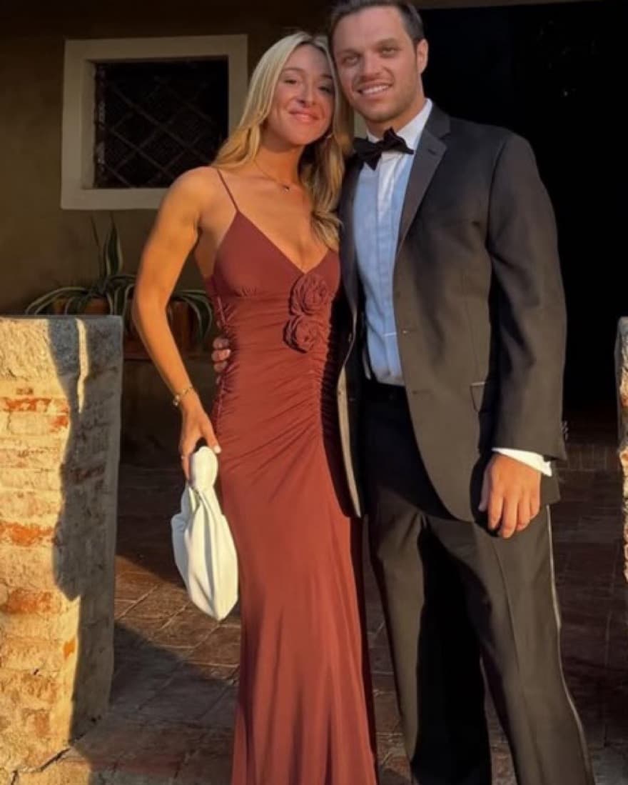Brown Dress  With Flower  - Image 2