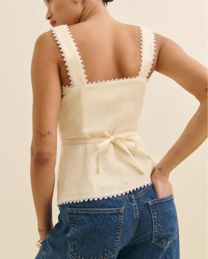 Reformation Viola Linen Top - Image 2