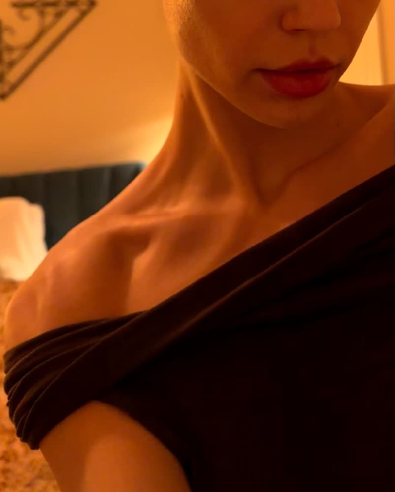 Off Shoulder Chocolate Sheer Top - Image 4