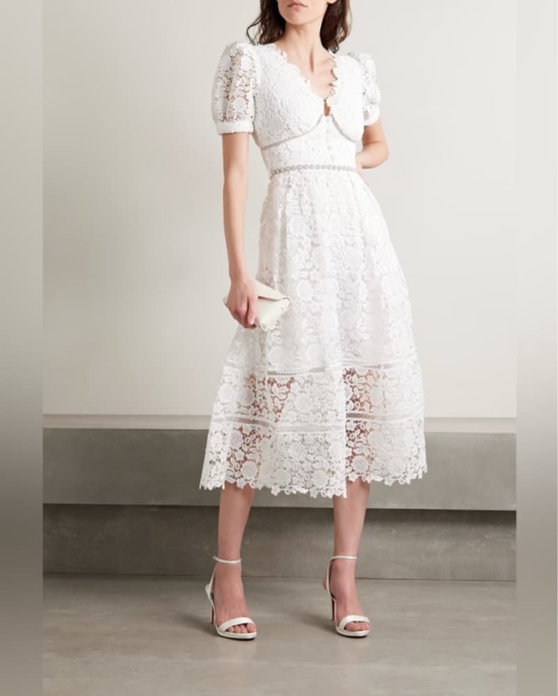 Self Potrait Embellished Lace Midi Dress - Image 1