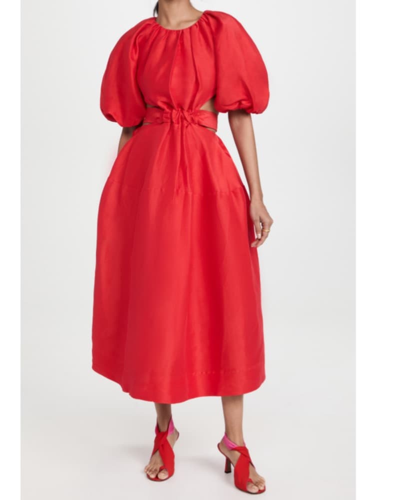 Aje Mimosa Cuto Midi Dress In Scarlett - Image 3
