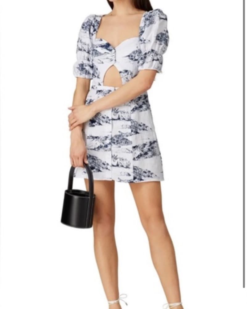 reformation blue and white linen dress - Image 2