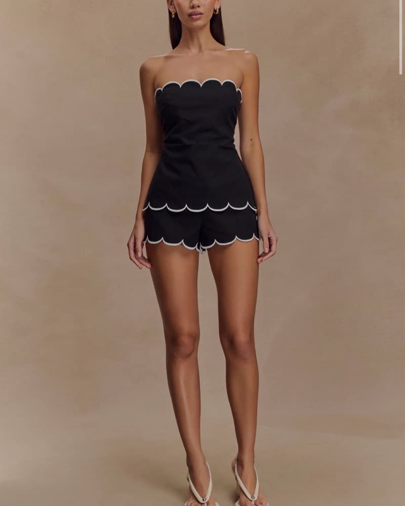 Scalloped Short And Top Set  - Image 1