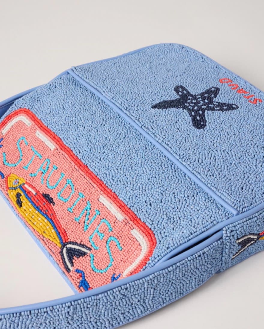 Staud Accessories Tommy Blue Beaded Bag - Image 3