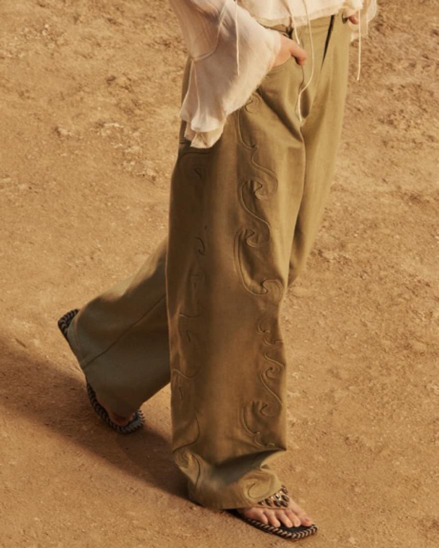 Zara Green Boho Jeans - Image 3