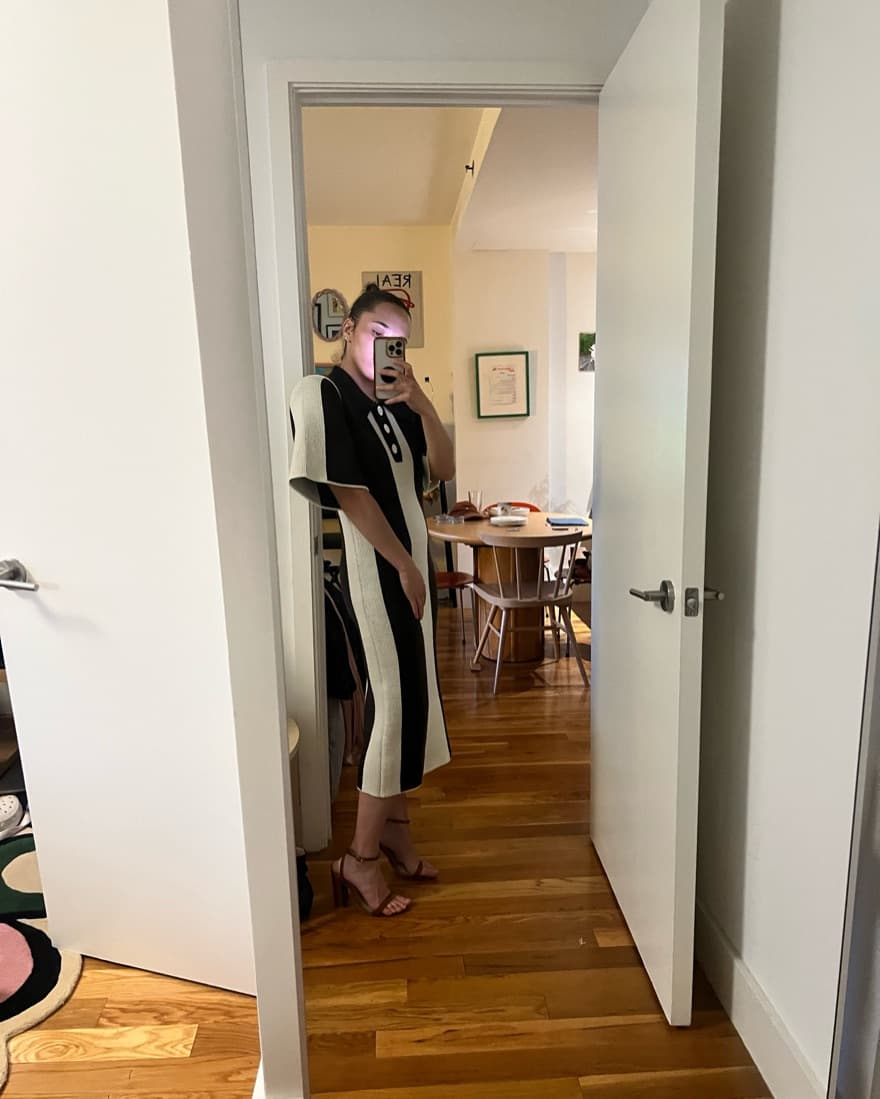 ROWEN ROSE Striped midi shirt dress - Image 6