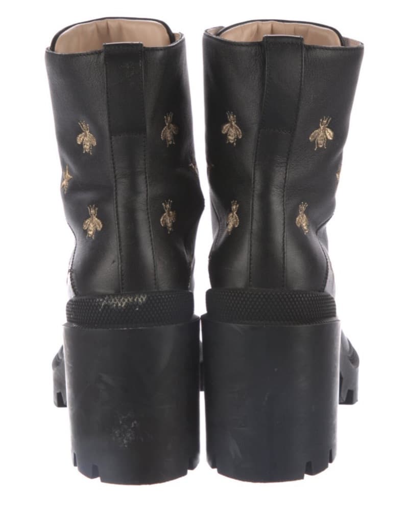 Edgy Embellished Bees/stars Combat Boots - Image 3