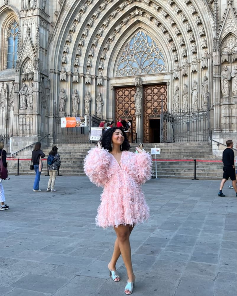 Pink Frilly Party Dress - Image 2