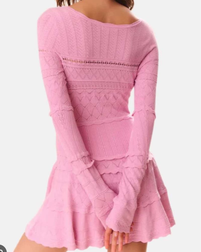 Loveshackfancy Lavender Pointelle Dress - Image 3