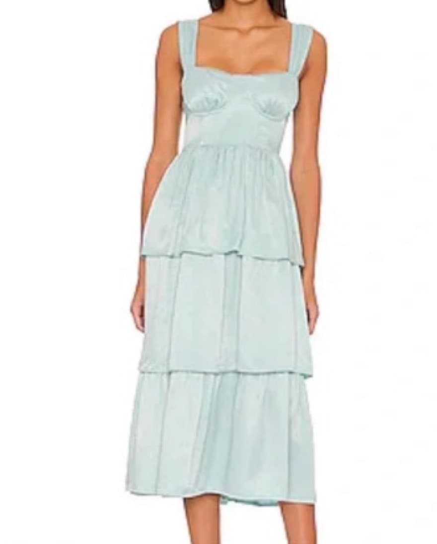 WeWoreWhat Satin Blue Corset Dress  - Image 5
