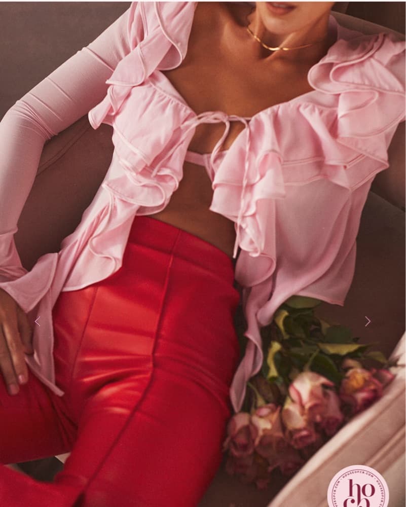 House of CB Aaliyah Pink Ruffle Top - Image 2