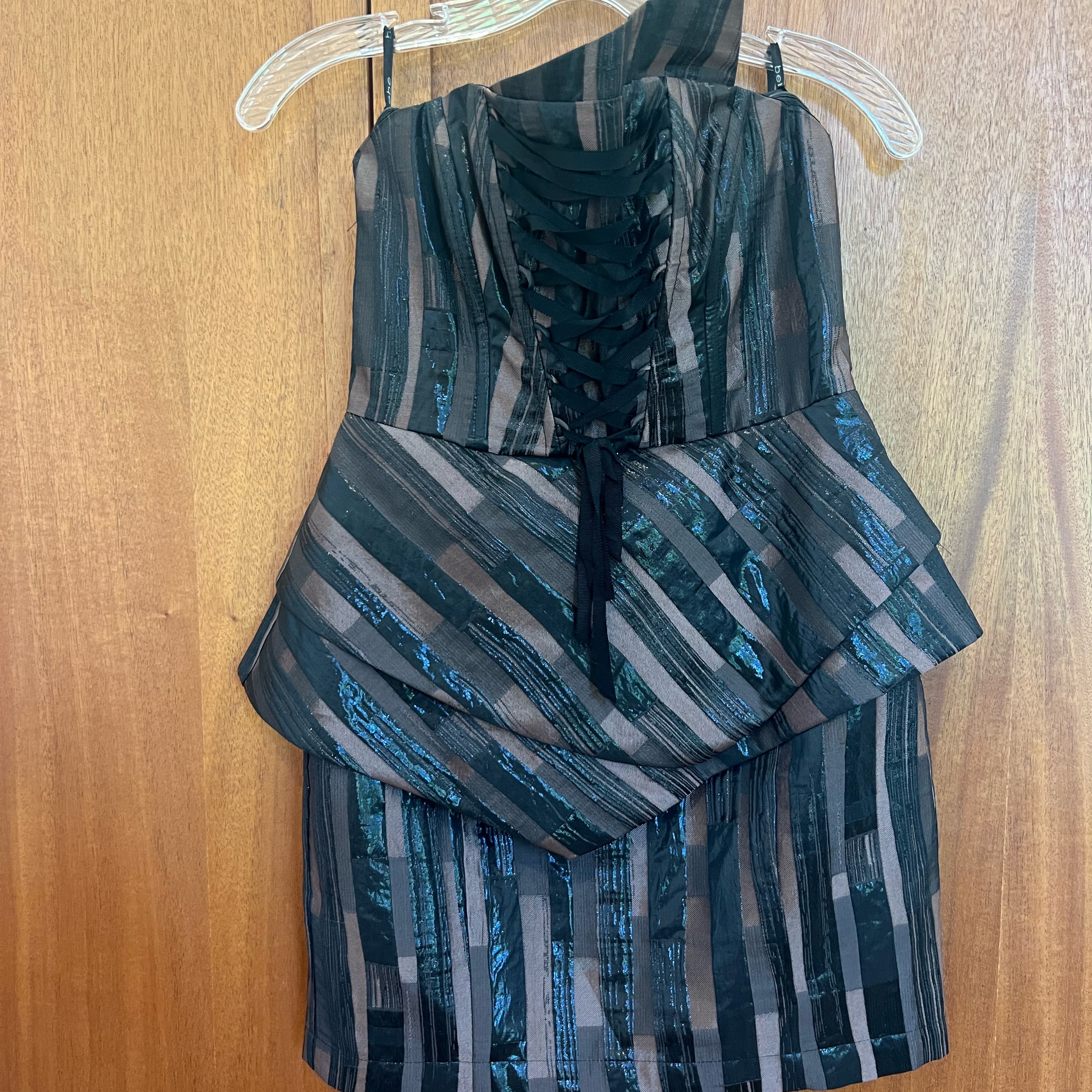 Bebe Corset Peplum Cocktail Dress - Image 5