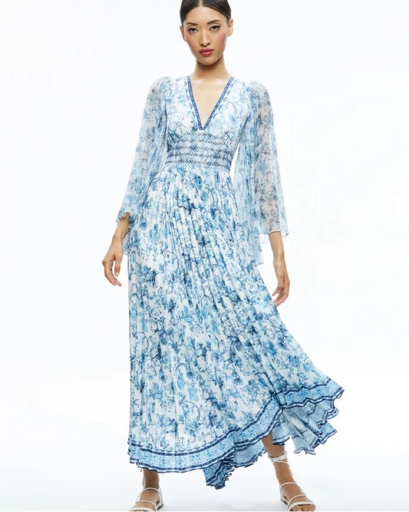 Alice and Olivia Pleated Maxi Dress - Image 3