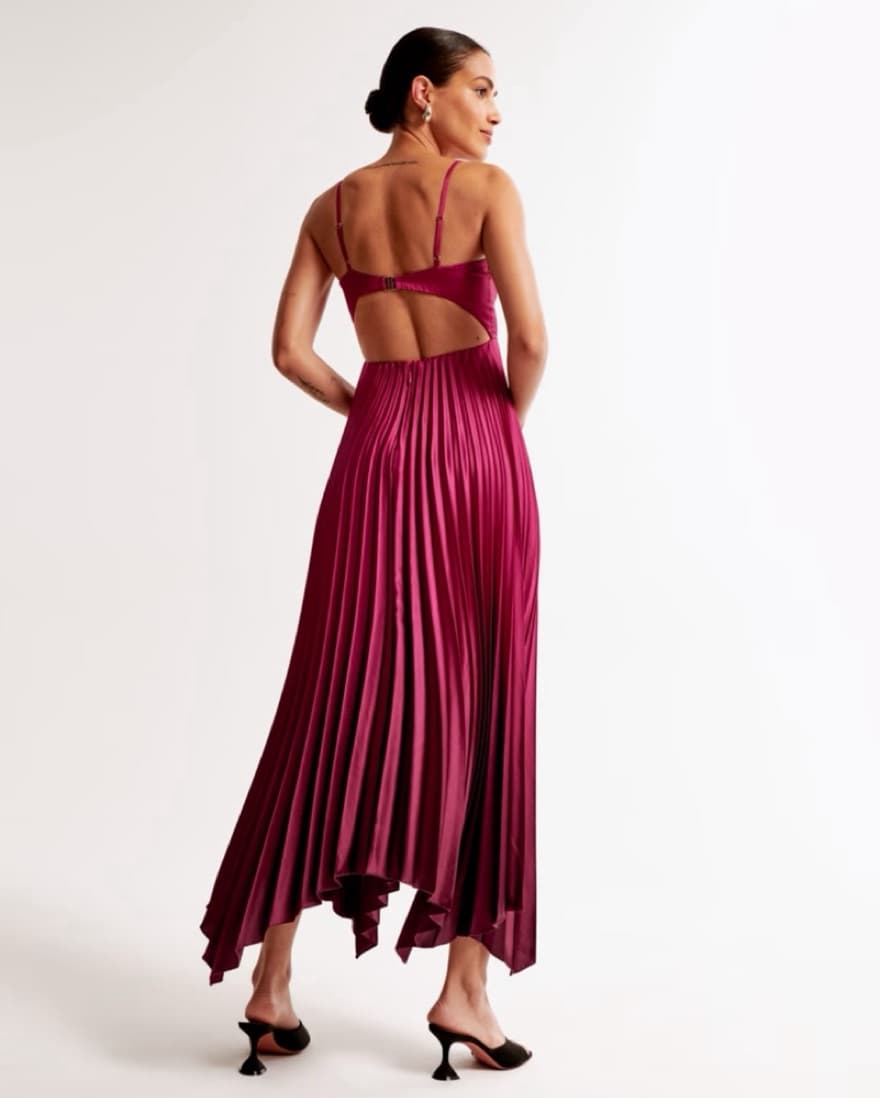 Pink Purple Pleated Formal dress - Image 2