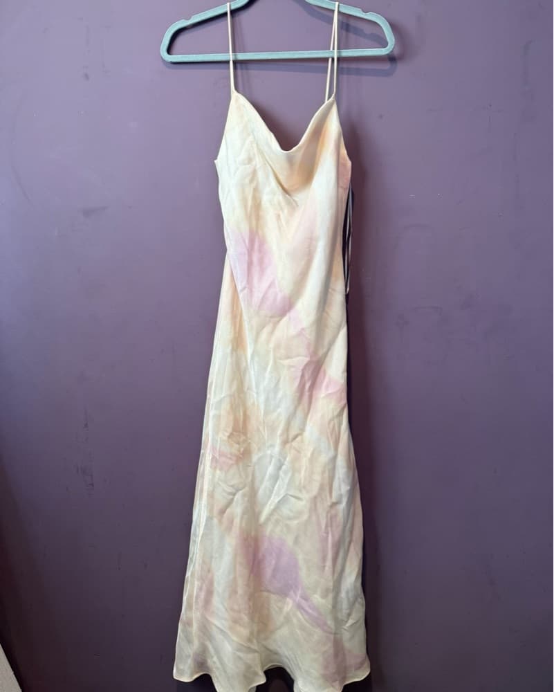 Maxi Slip Dress Dream Pink Satin Effect  - Image 4