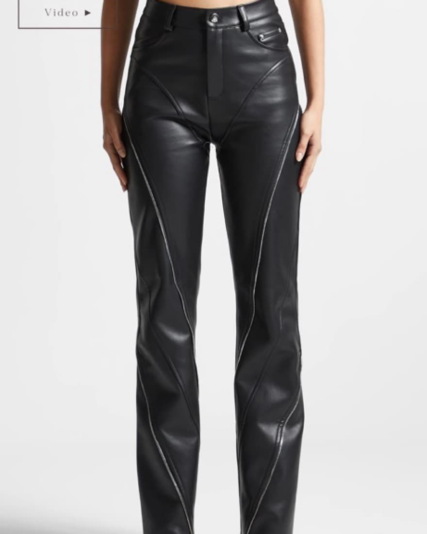 Black Vegan Leather Pants- Size 4 - Image 1