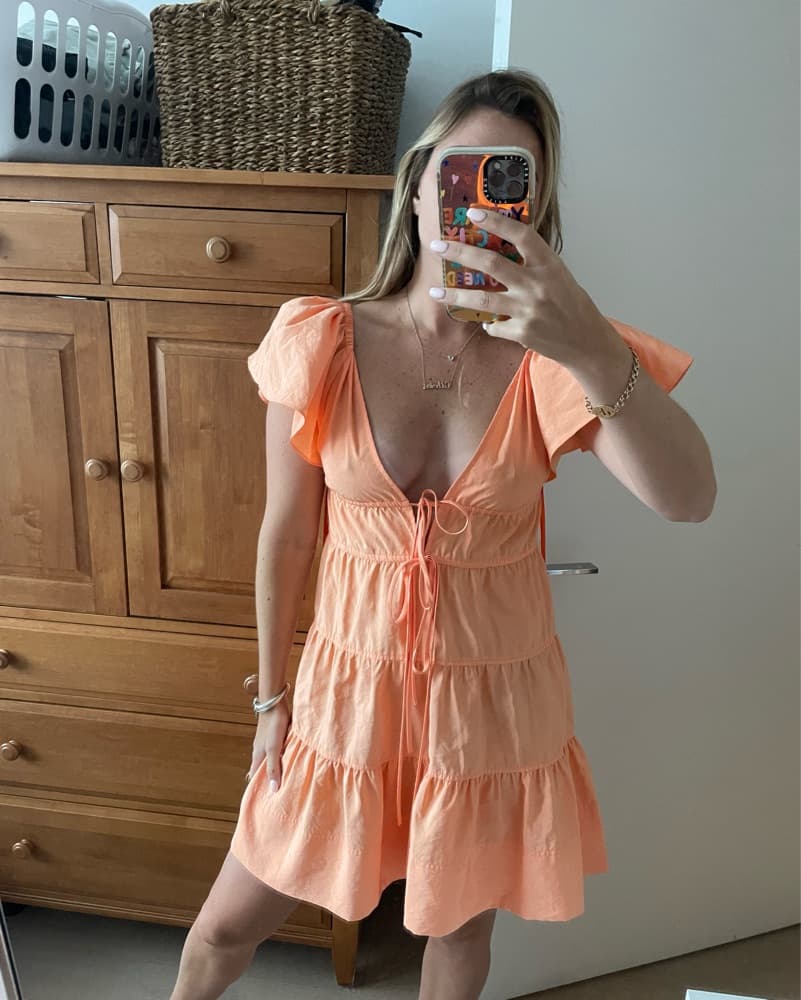 A.L.C. Orange Tiered Dress - Image 2