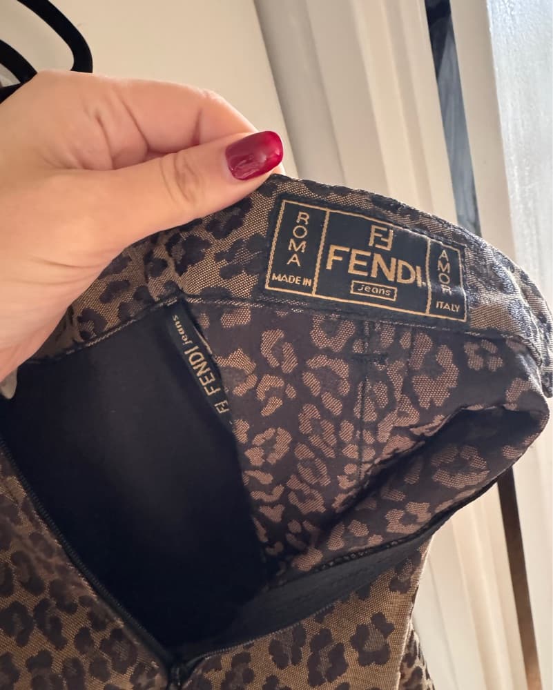 Vintage Fendi Leopard Print Skirt - Image 3