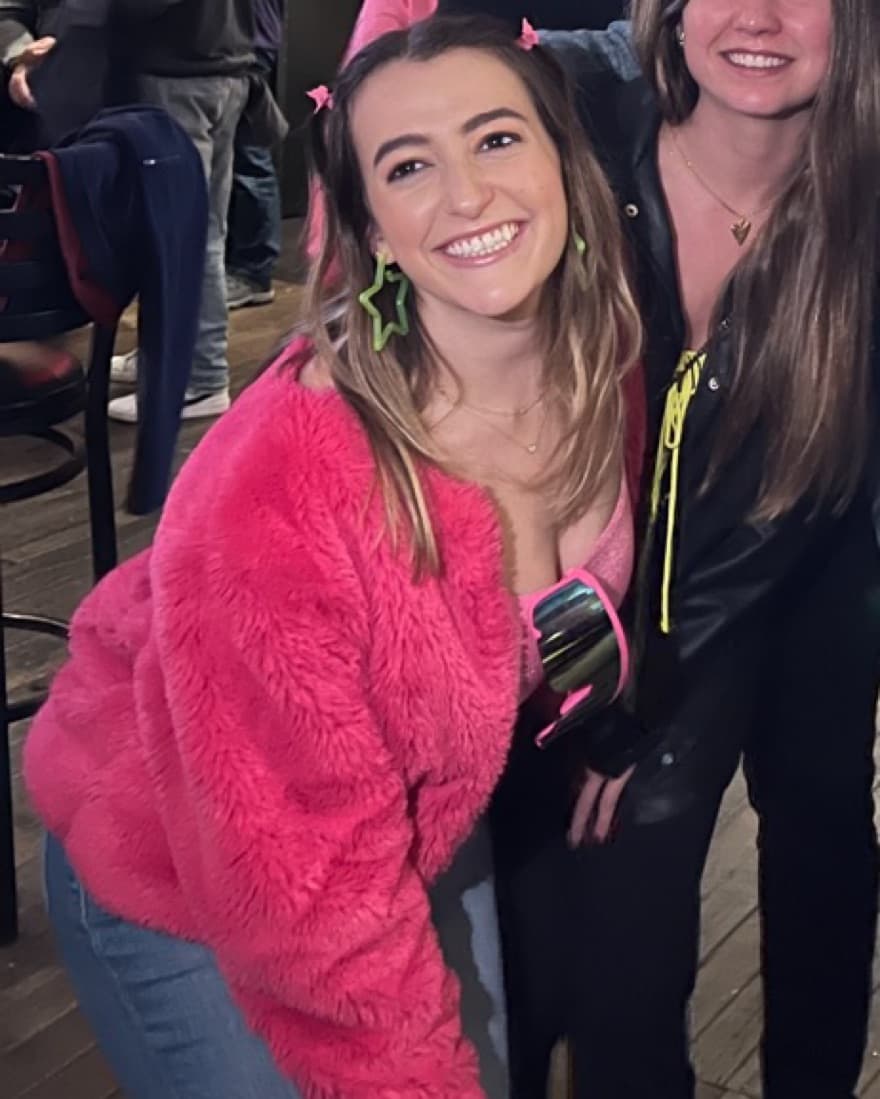 Pink Fluffy Faux Fur Jacket - Image 1