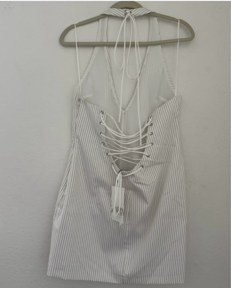 ZARA Striped Halter Neck Dress - Image 2
