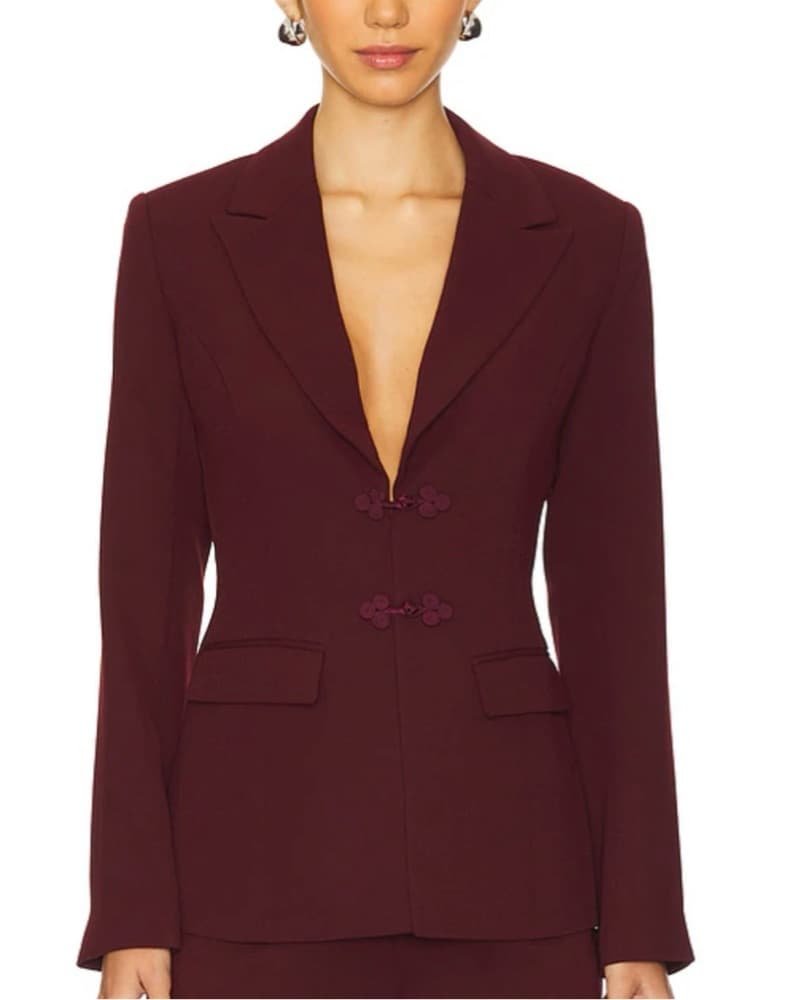 Bordeaux Tailored Suit Jacket - Image 1