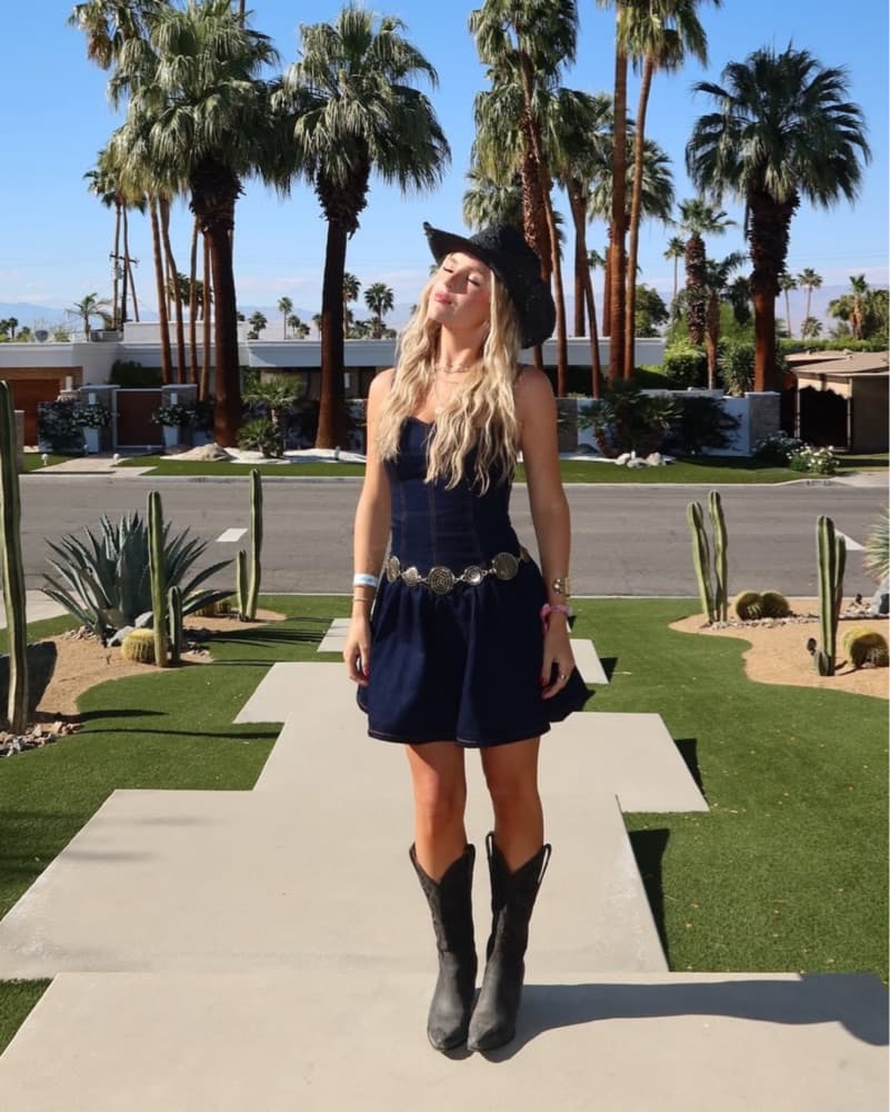 Denim Mini Dress - Image 1