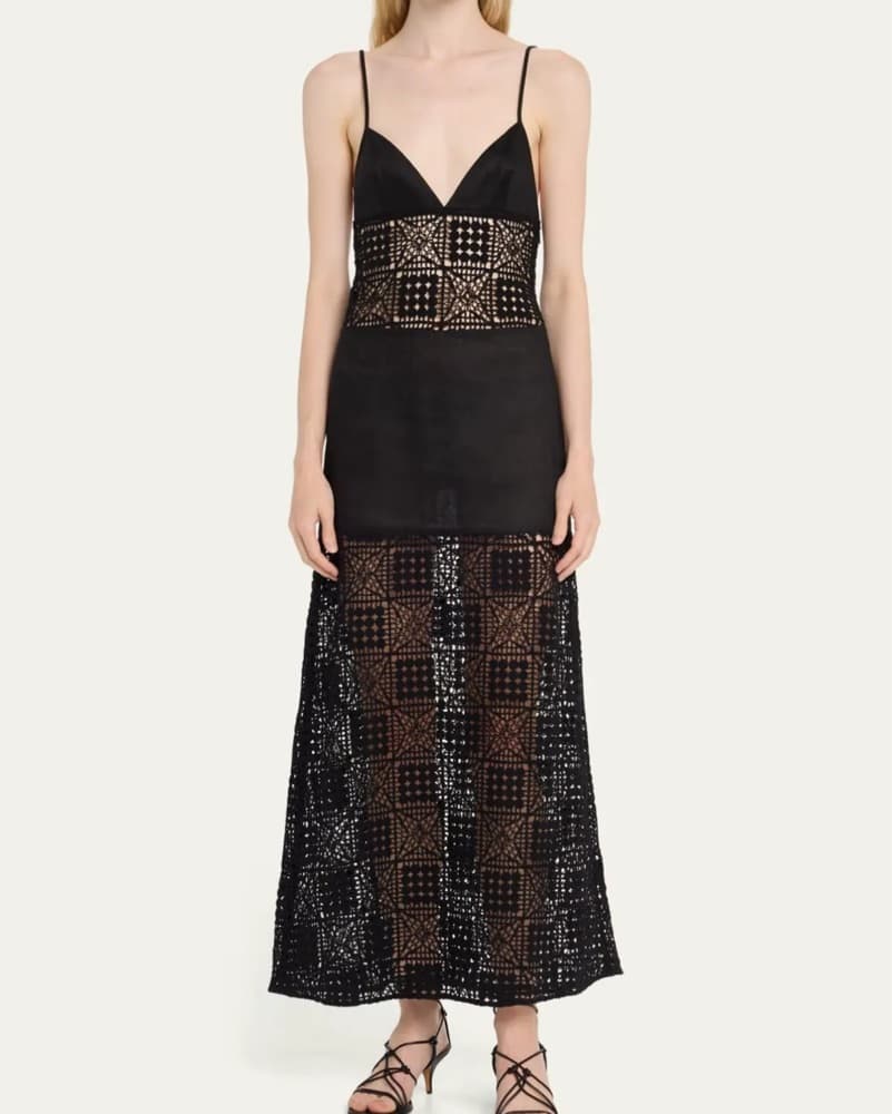 SIR The Label Crochet Maxi Dress - Image 1