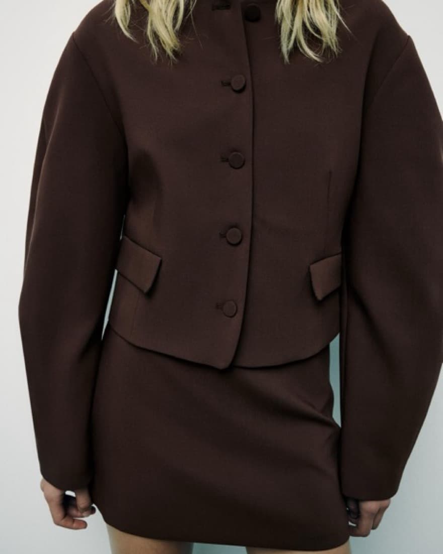 Zara Brown Blazer And Mini Skirt set - Image 2