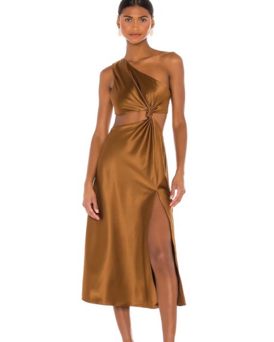 One-Shoulder Cut Out Midi Dress - Image 1