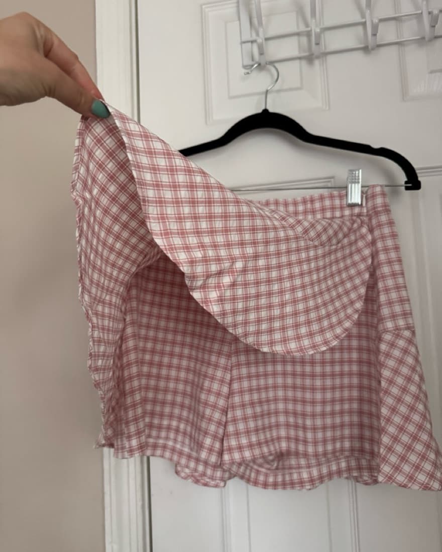 Pink & White Gingham Skort/Skirt - Image 5