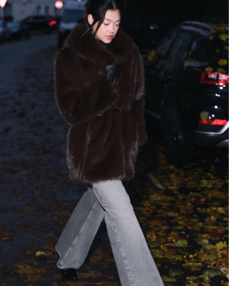 Brown Faux Fur Coat - Image 3