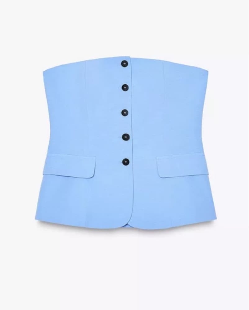 Zara Light Blue Strapless 2 Piece Set - Image 3