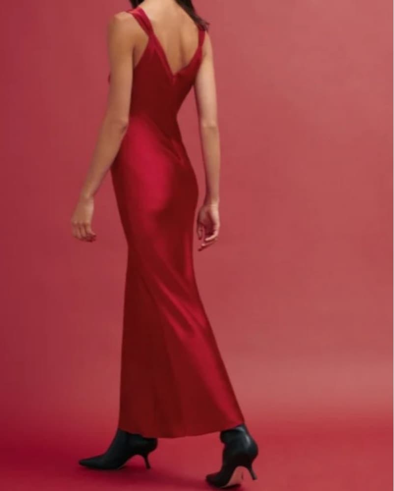 Reformation neola Silk Dress In Sangre - Image 2
