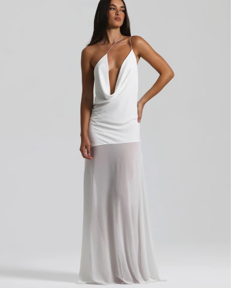 White Natalie Rolt Gown/ Maxi Dress  - Image 1
