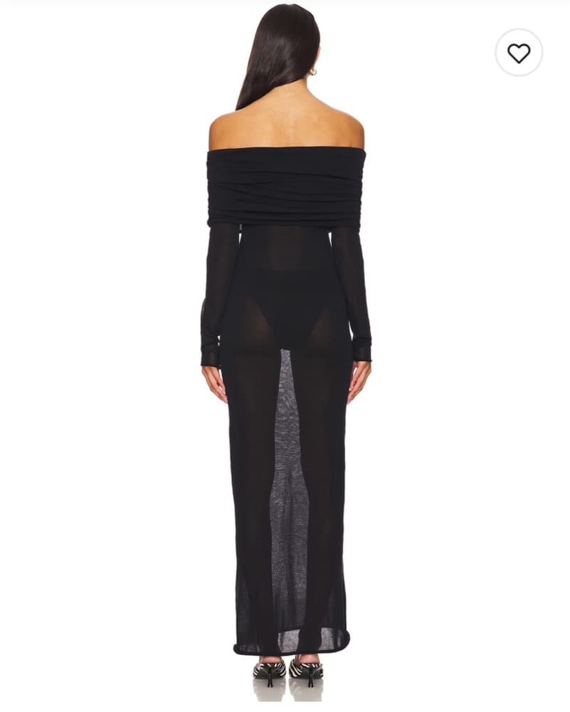 Sofie Off-Shoulder Black Maxi Dress - Image 3