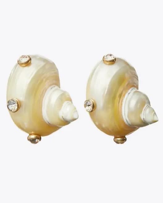 Shell + Crystal Clip On Earring - Image 1