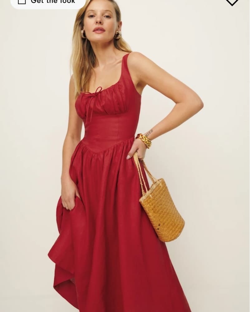 Reformation Balia Linen Dress Petite - Image 1