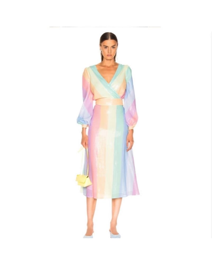 Pastel Rhinestone Olivia Rubin Wrap Top  - Image 2