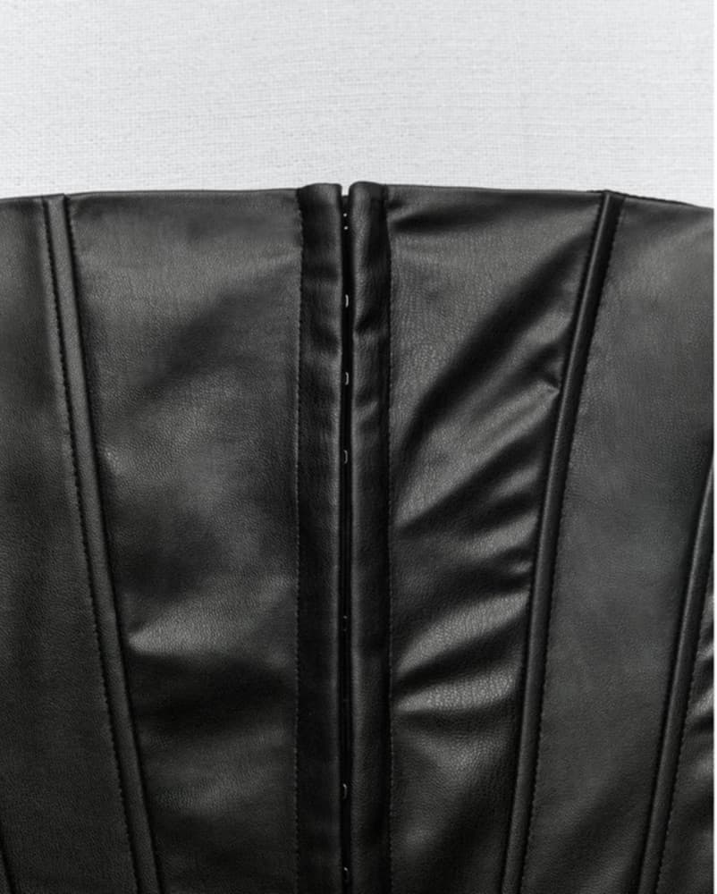Zara Faux Leather Corset Top - Image 4