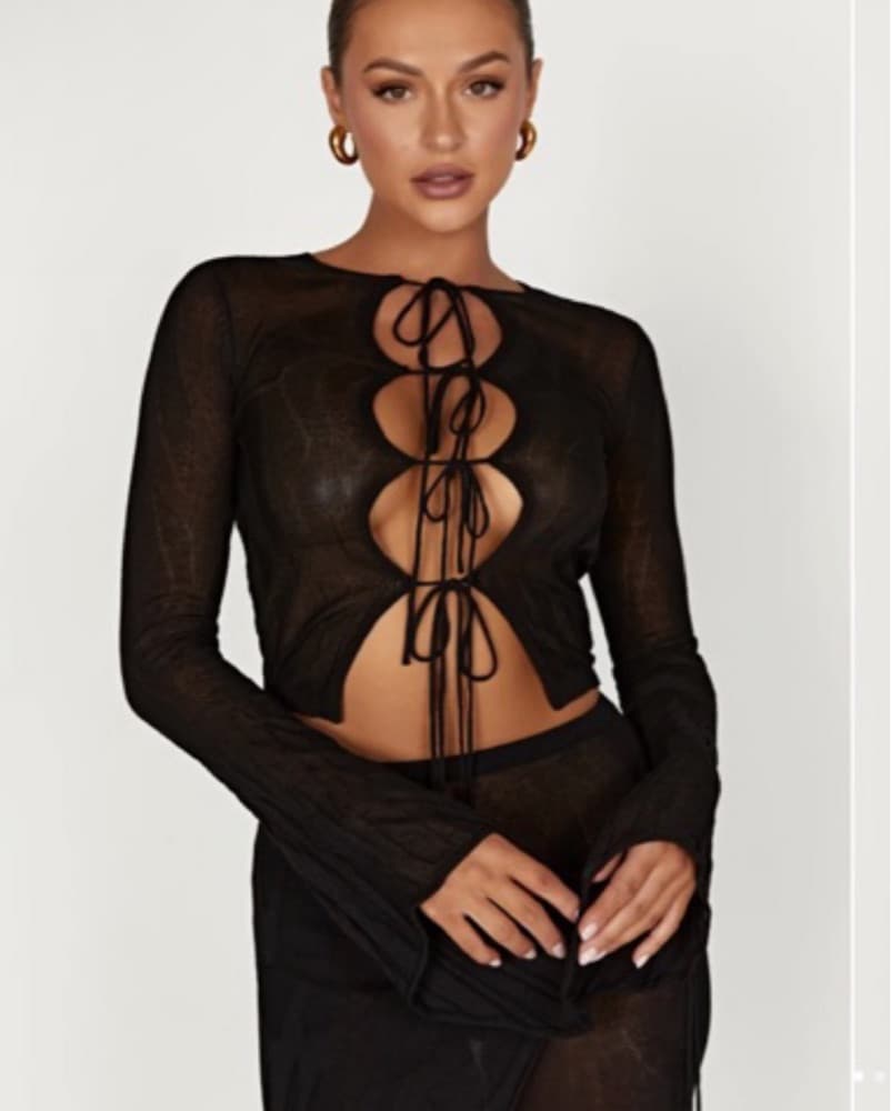 Alluring Sheer Cutout Dress - Image 4