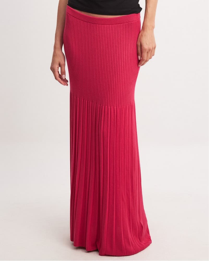 NA-KD Pink Knit Maxi Skirt - Image 1