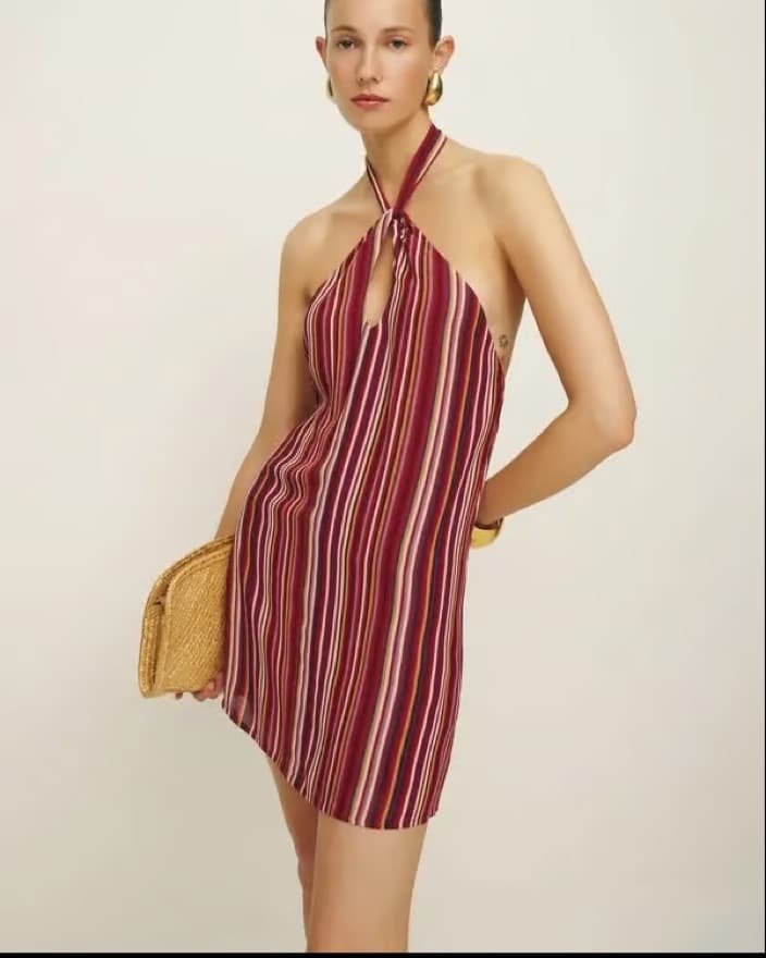 Reformation Halter Neck Mini Dress - Image 2