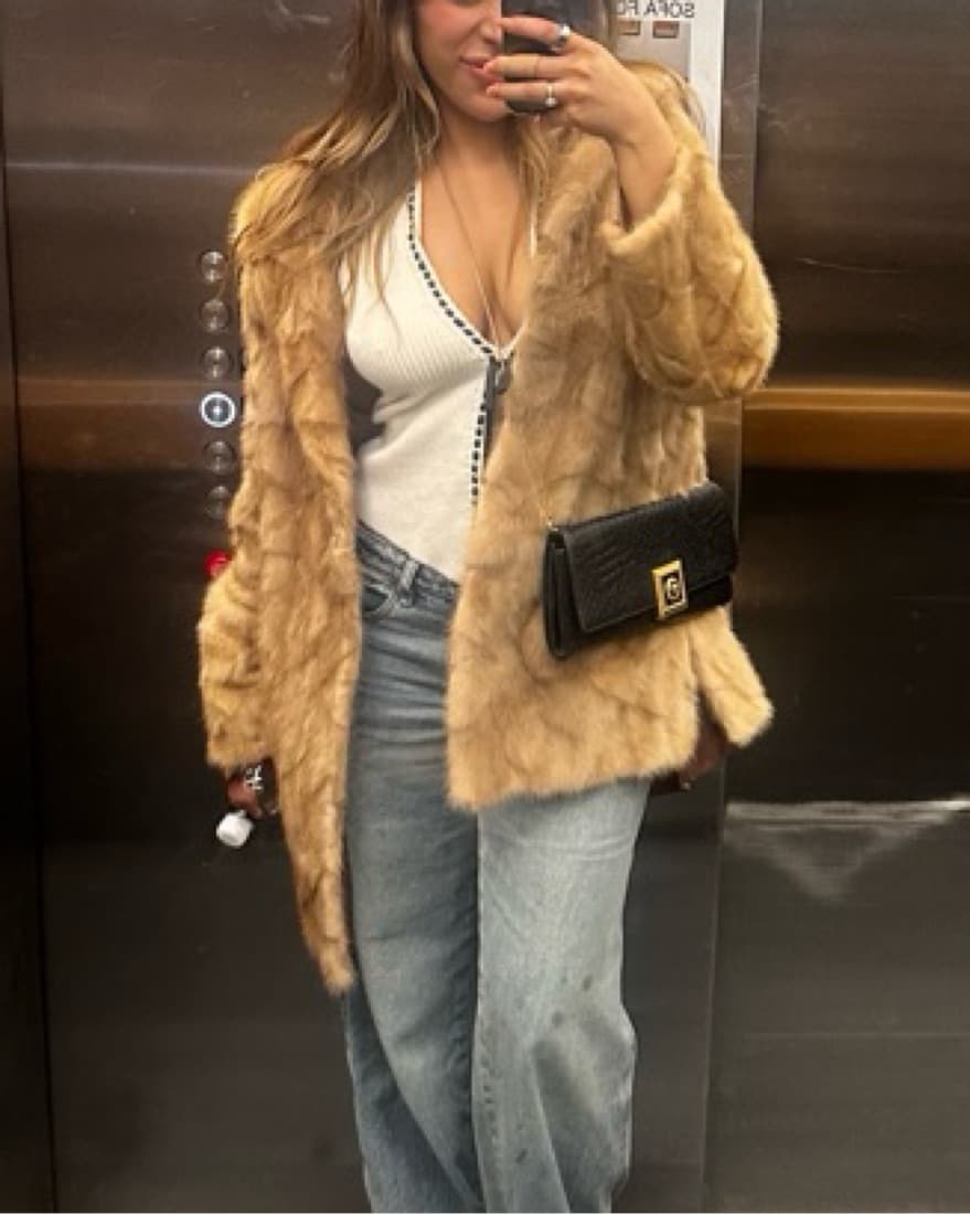 Tan Fur Coat - Image 2