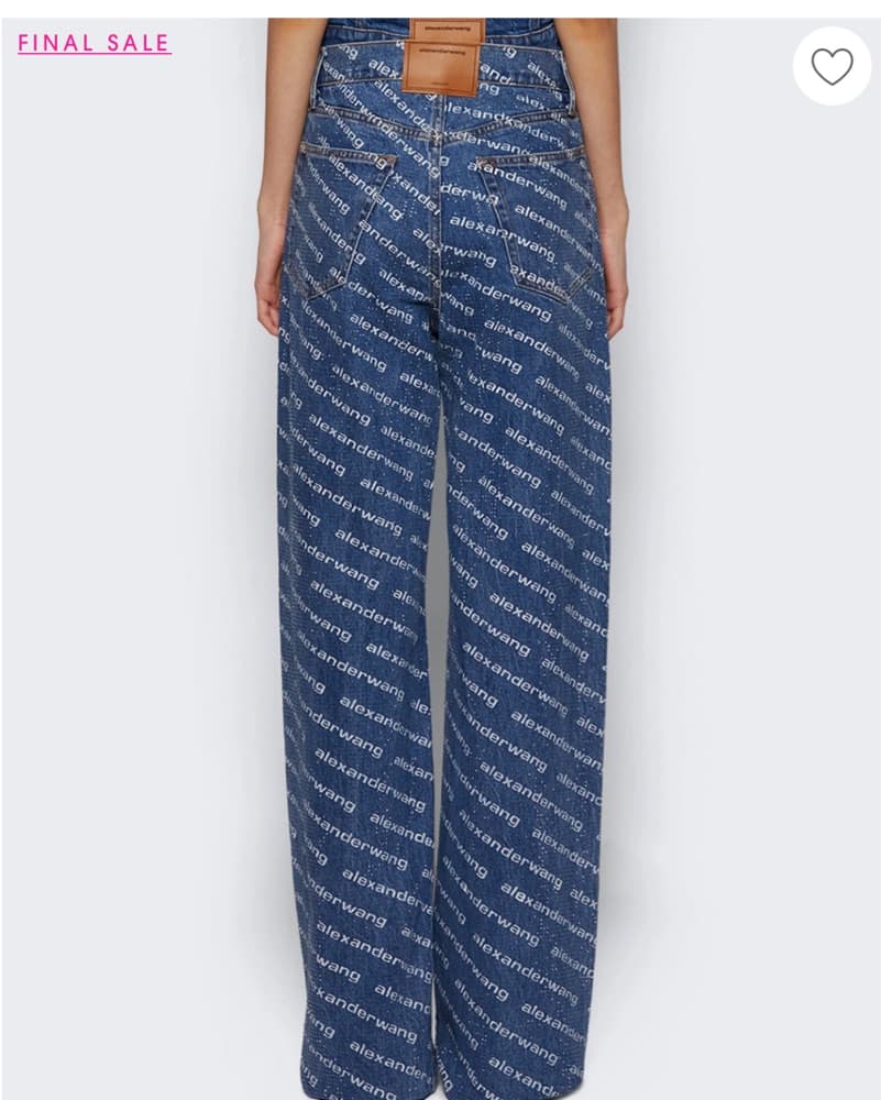 Alexander Wang Logo Crystal Jeans  - Image 4